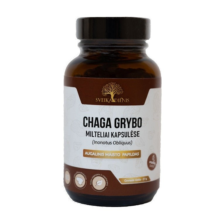 Chaga grybas kapsulėse – miško jėga - Sveikadienis