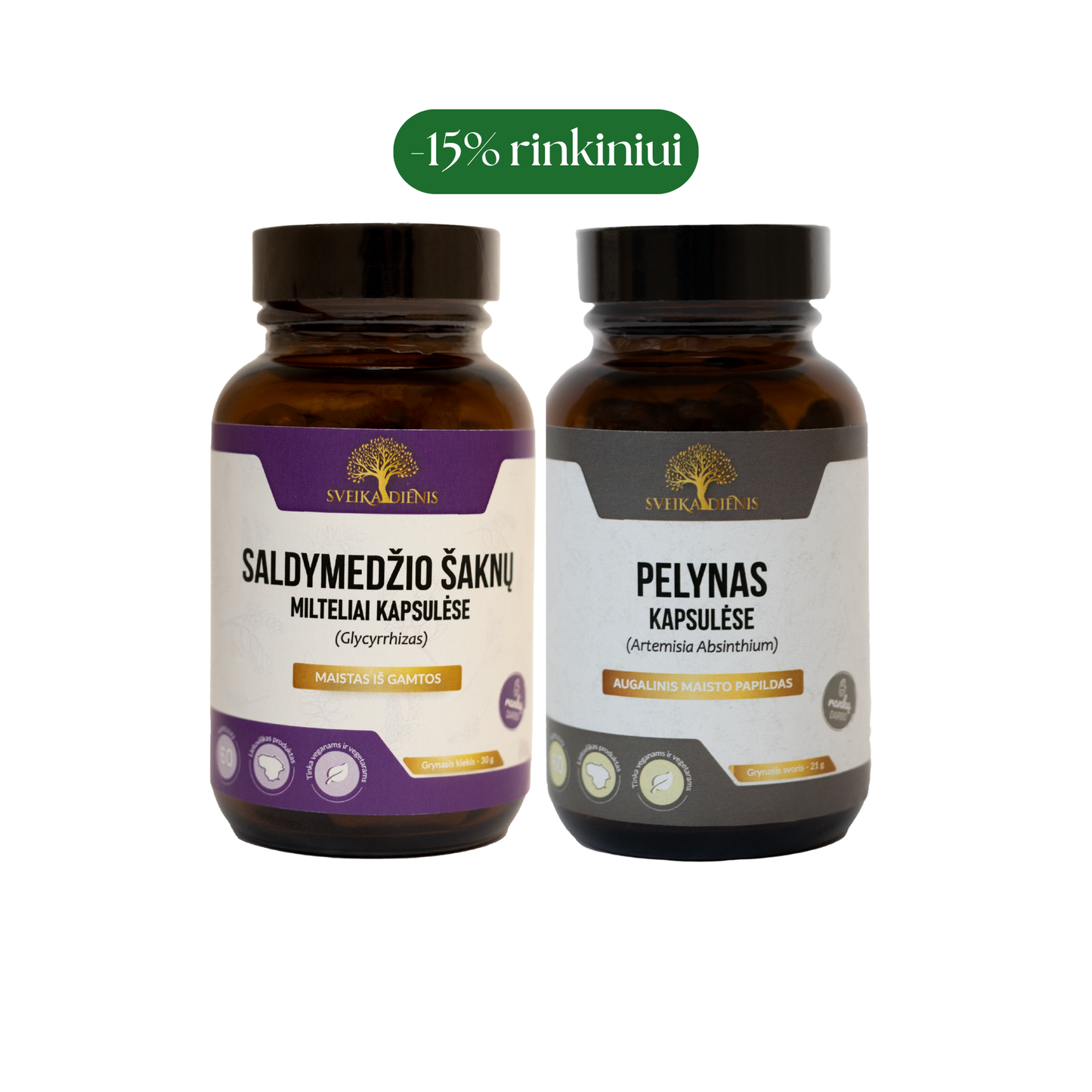 Rinkinys virškinimui: Saldymedžio šaknis + Pelynas