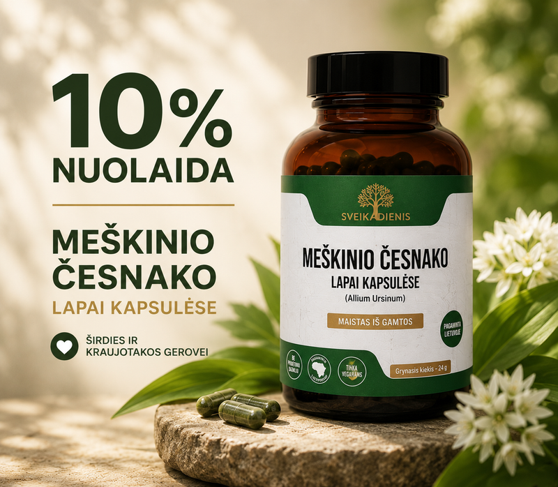 Meškinis česnakas kapsulėse – širdies ir kraujotakos gerovei - Sveikadienis