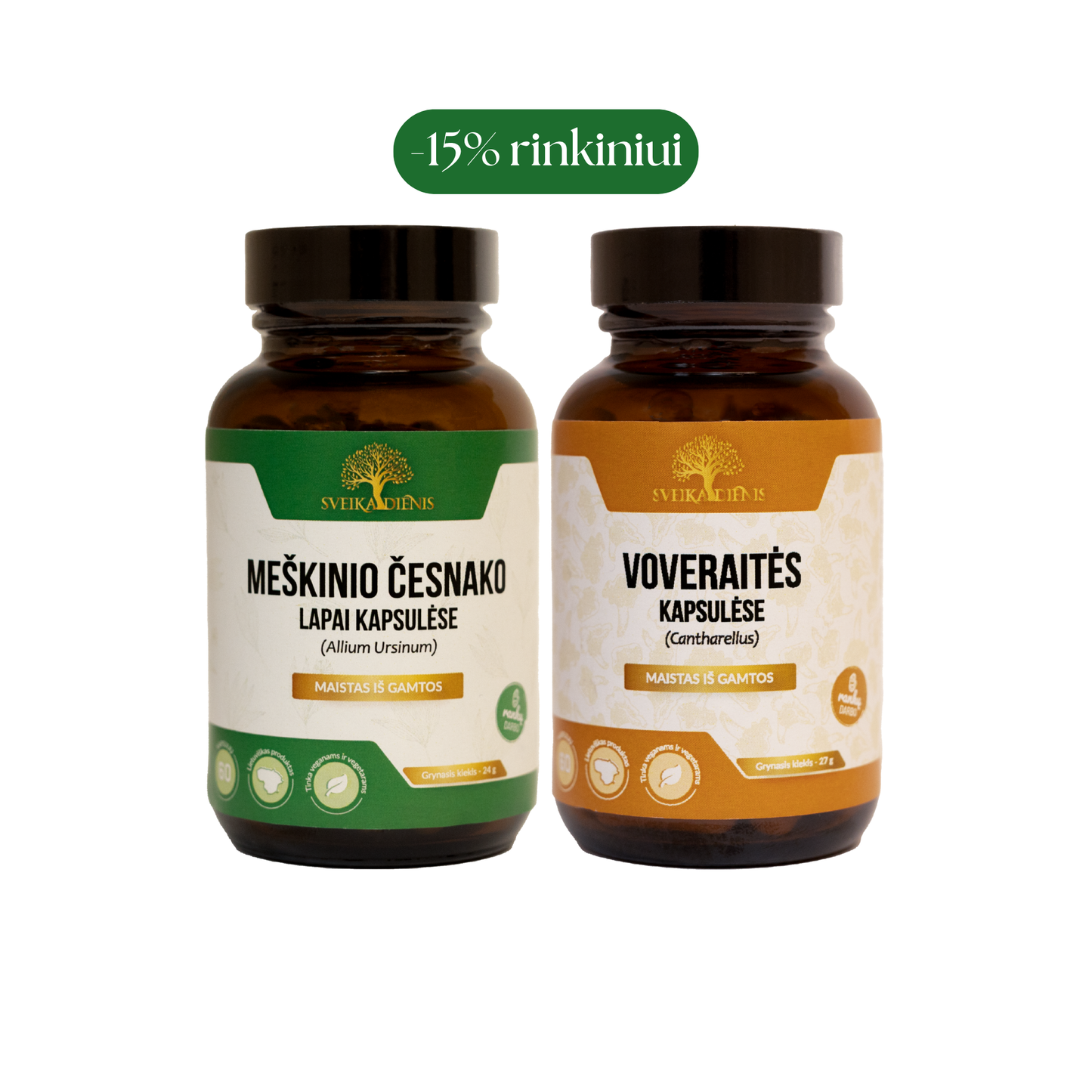 Rinkinys virškinimui: Meškinis česnakas + Voveraitės