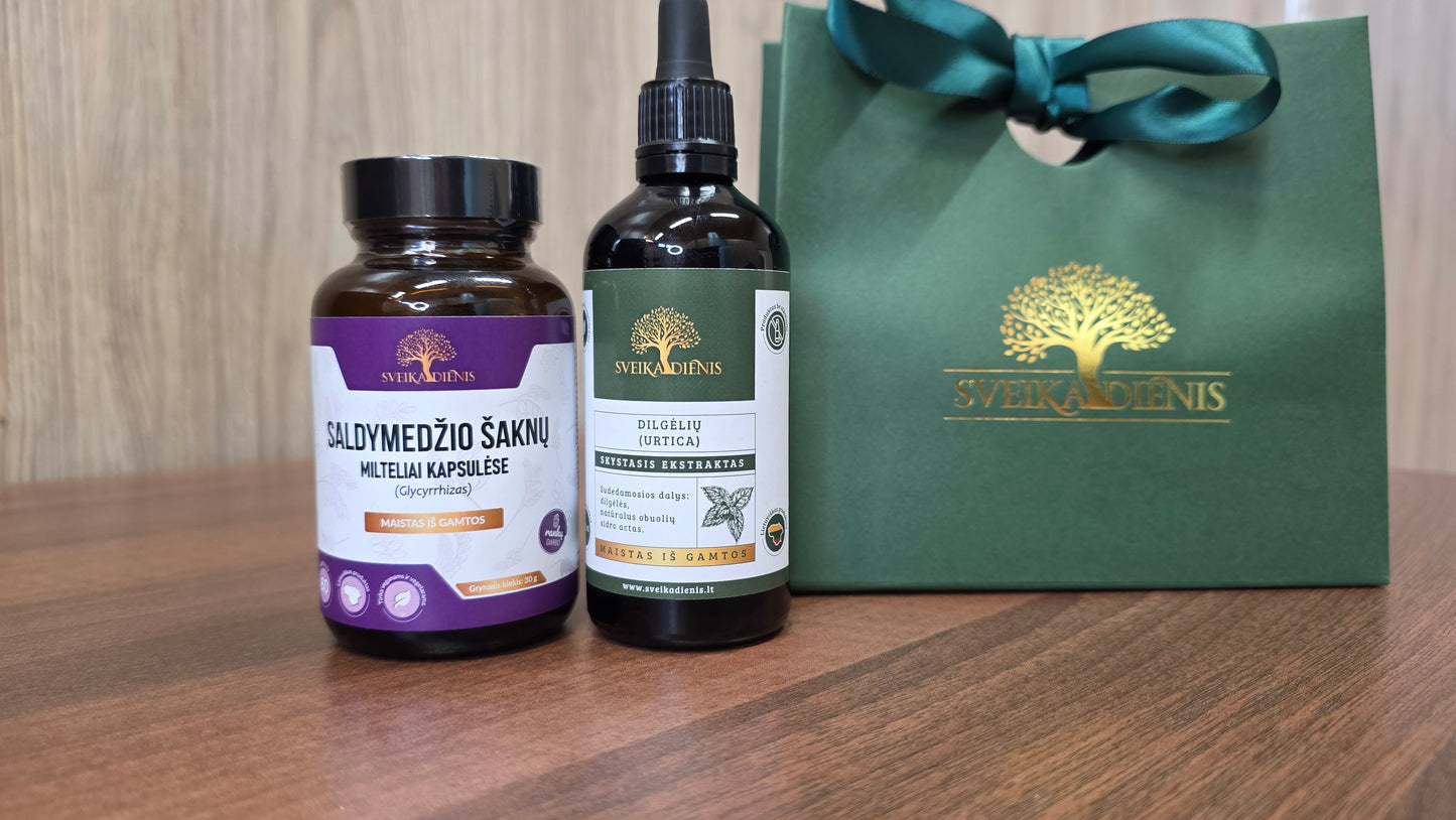 Rinkinys moterims: Dilgėlių ekstraktas + Saldymedžio šaknis