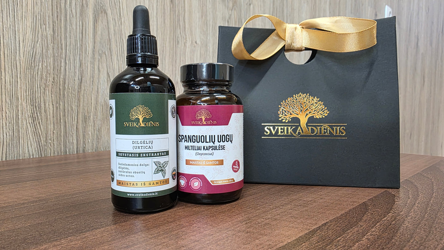 Rinkinys vyrams: Dilgėlių ekstraktas + Spanguolių uogos