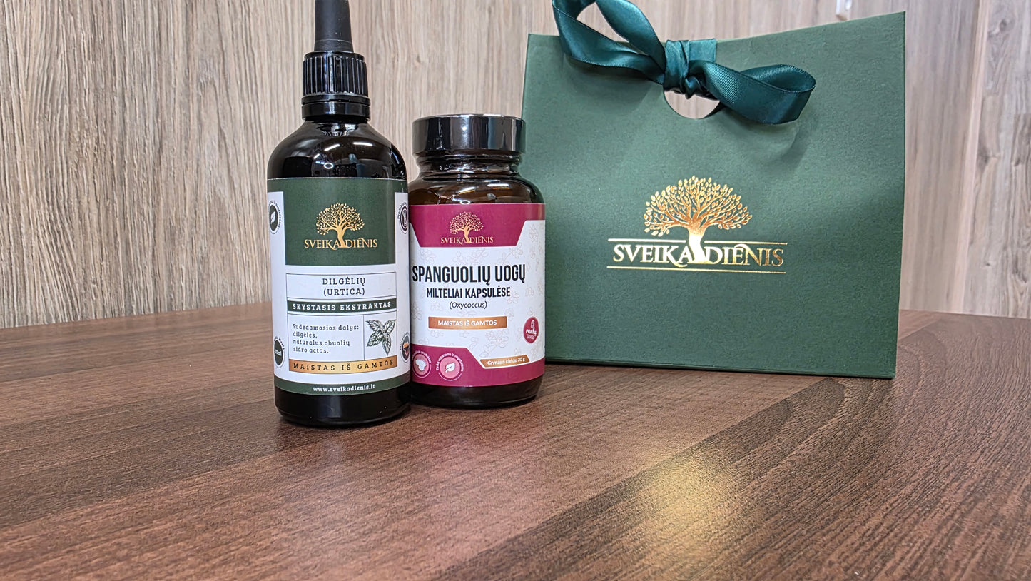 Rinkinys vyrams: Dilgėlių ekstraktas + Spanguolių uogos