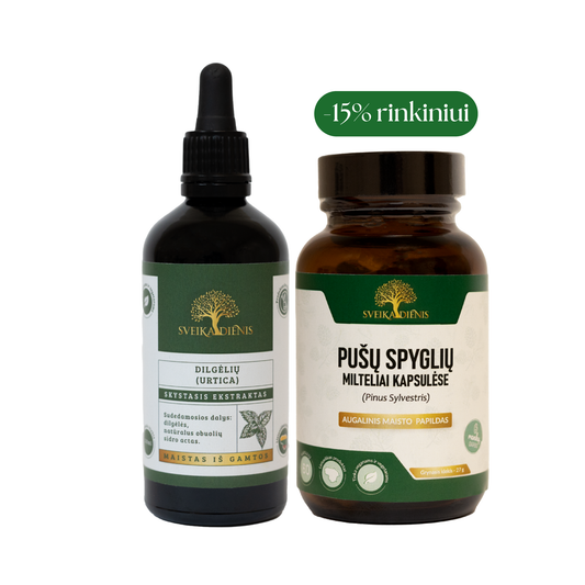 Imunitetą stiprinantis rinkinys: Dilgėlių ekstraktas + Pušų spygliai
