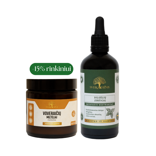 Rinkinys vaikams: Dilgėlių ekstraktas + Voveraičių grybai 30g