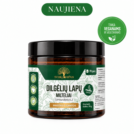 Dilgėlių lapai (70g) – natūraliam gyvybingumui, handle - Sveikadienis