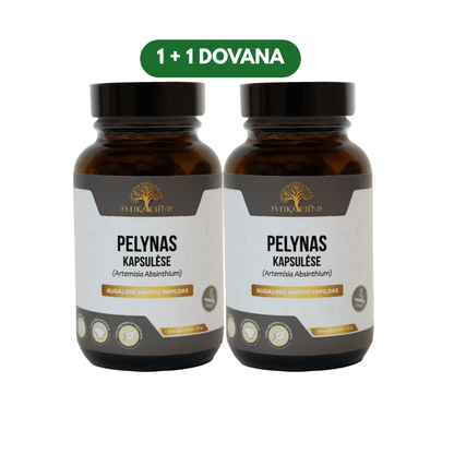 Pelynas kapsulėse – 100% pelyno žolė 1+1 - Sveikadienis