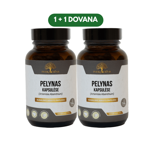 Pelynas kapsulėse – 100% pelyno žolė 1+1 - Sveikadienis