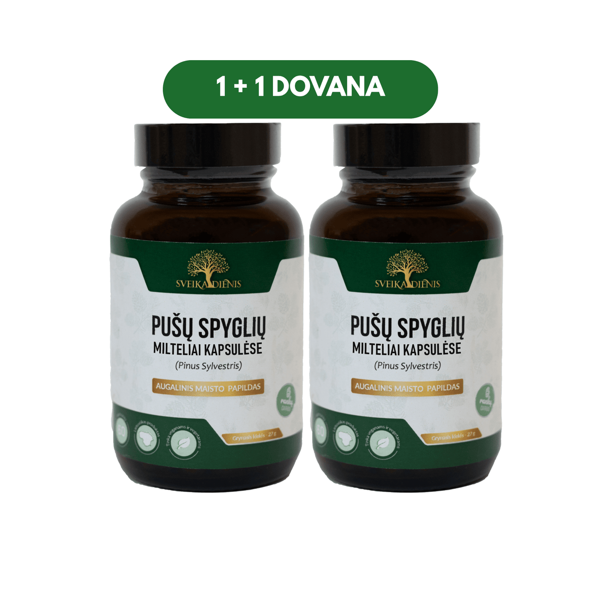 Pušų spyglių kapsulės – lengvam kvėpavimui 1+1 - Sveikadienis