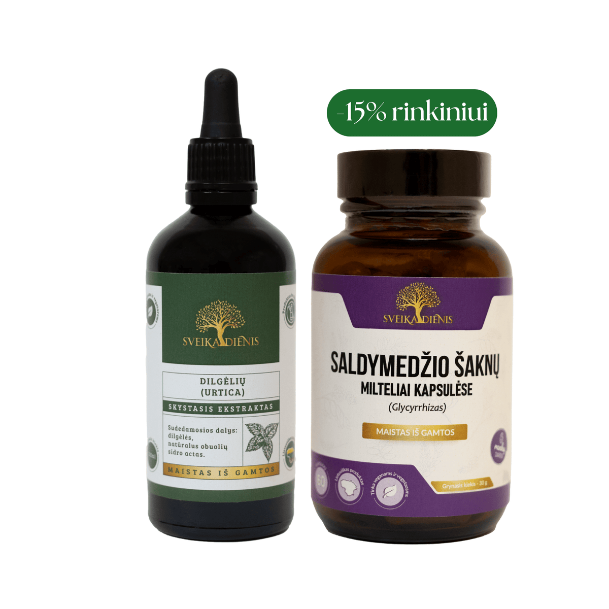 Rinkinys moterims: Dilgėlių ekstraktas + Saldymedžio šaknis - Sveikadienis